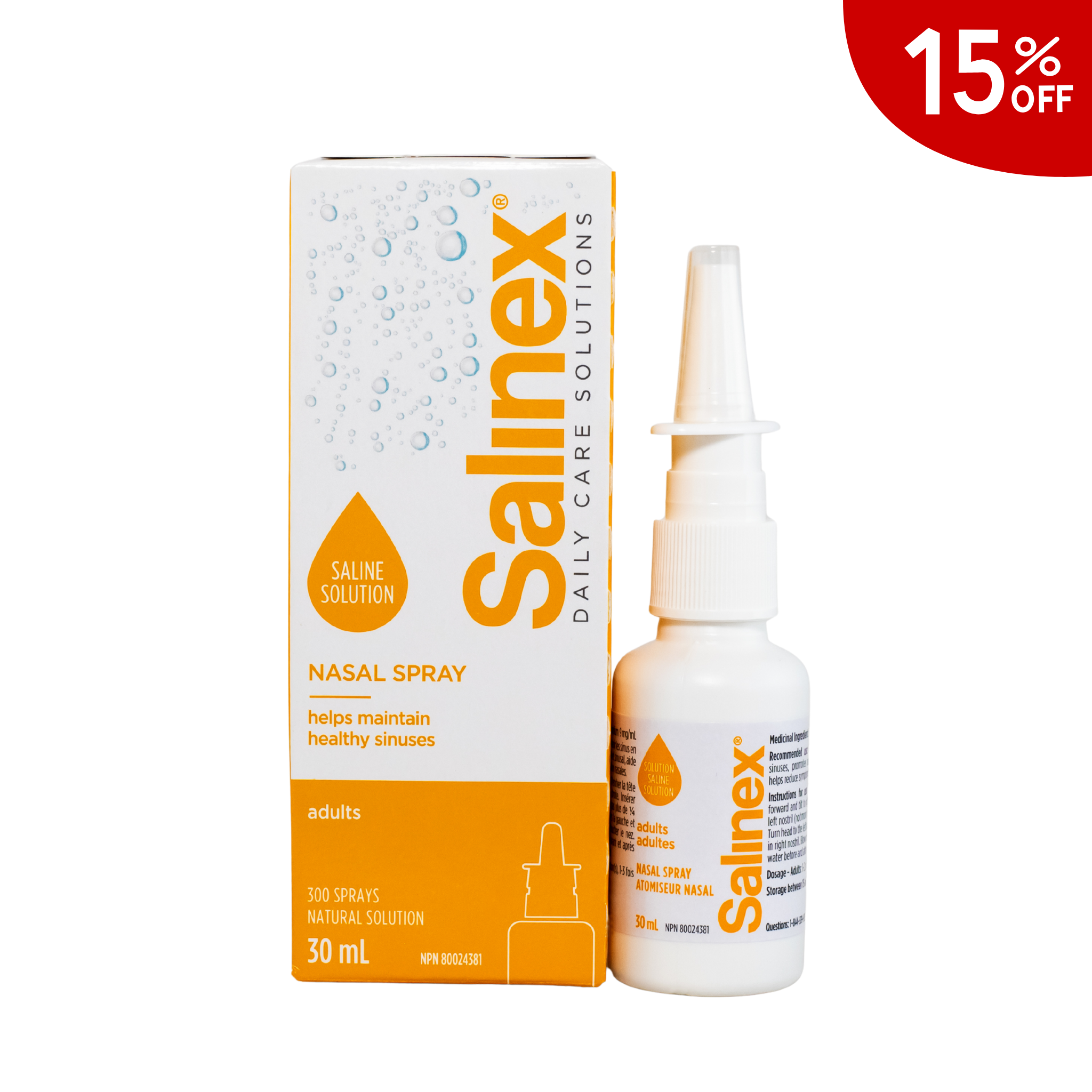 Salinex® Nasal spray, saline solution For adults