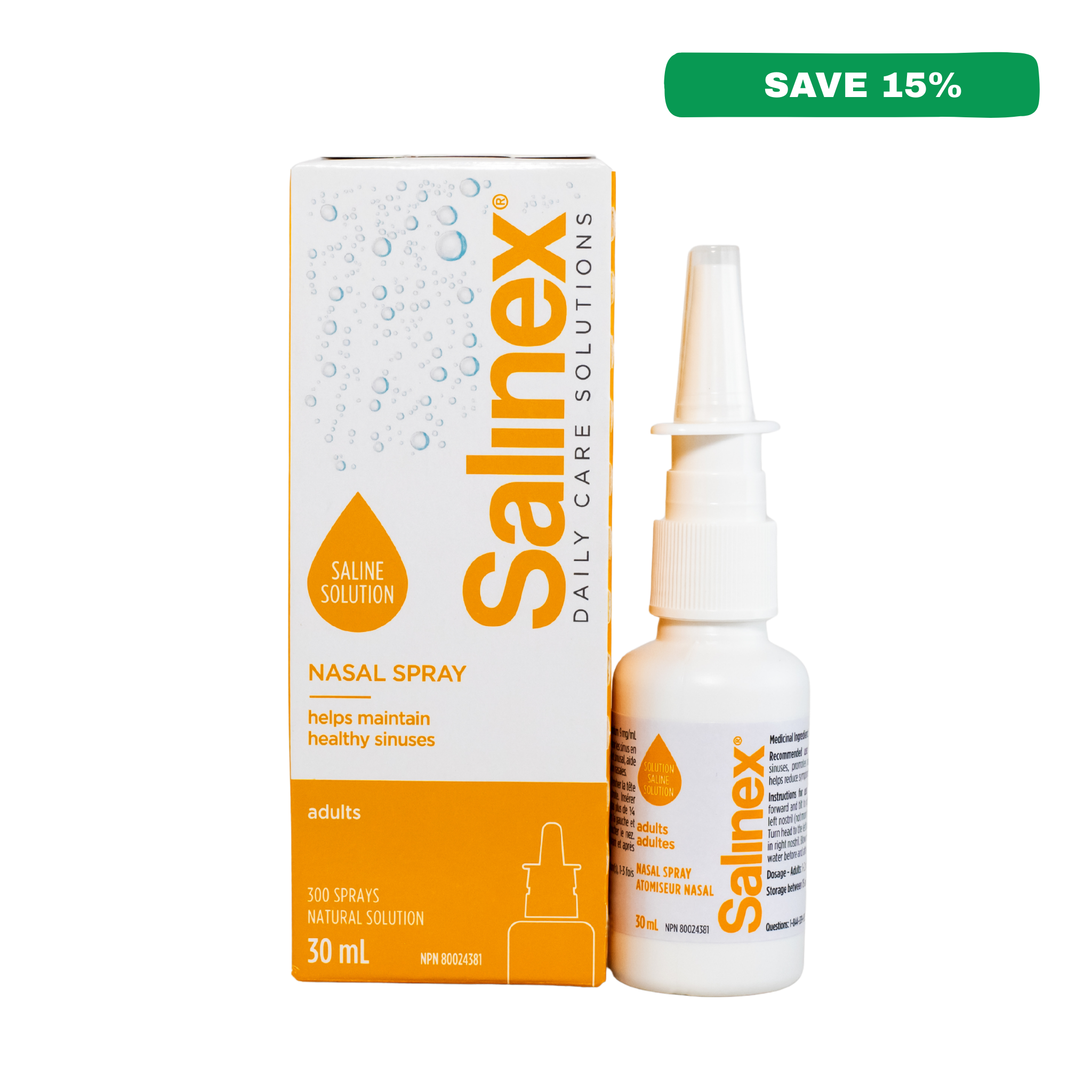 Salinex® Nasal spray, saline solution For adults