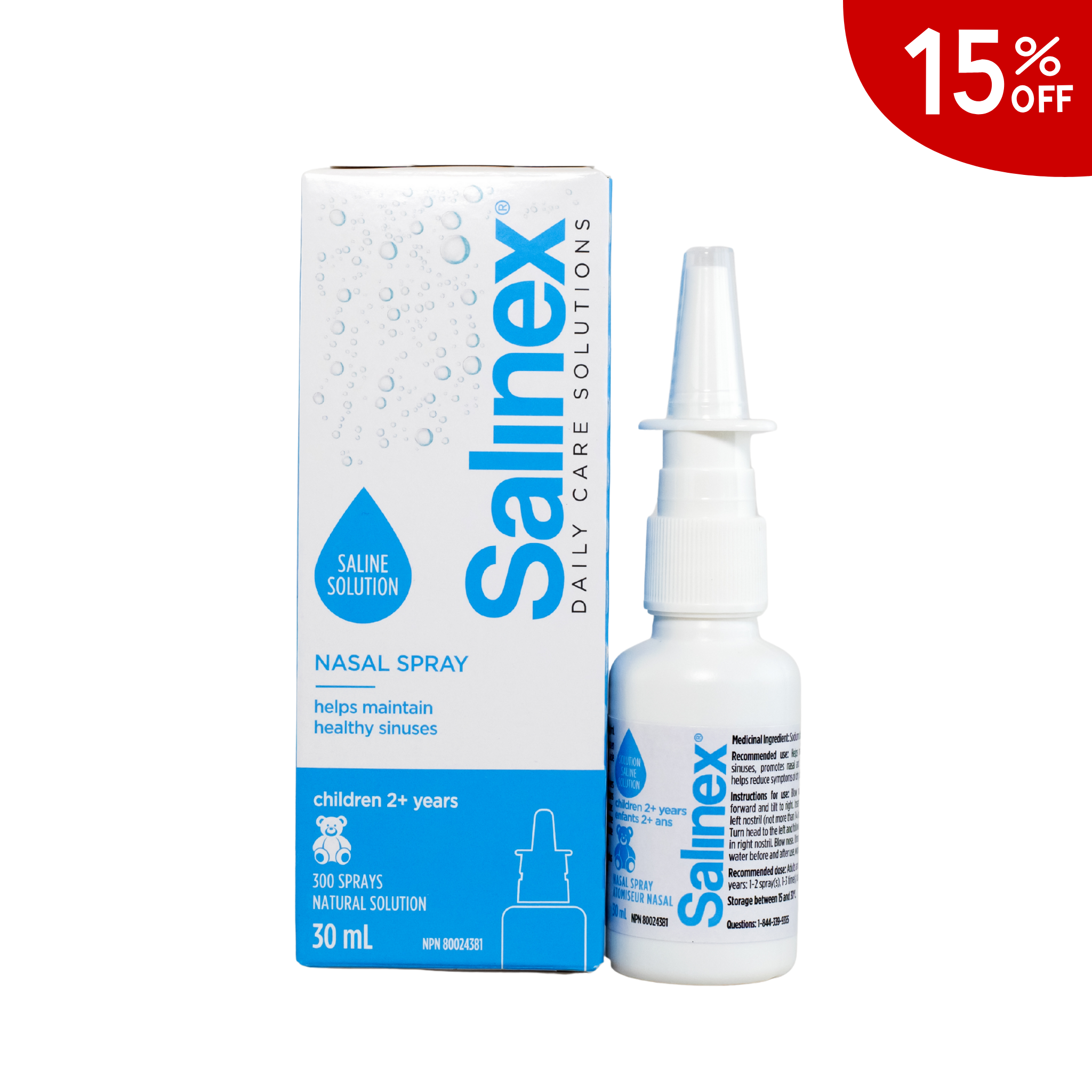 Salinex® Daily Care nasal spray for children 2+ years