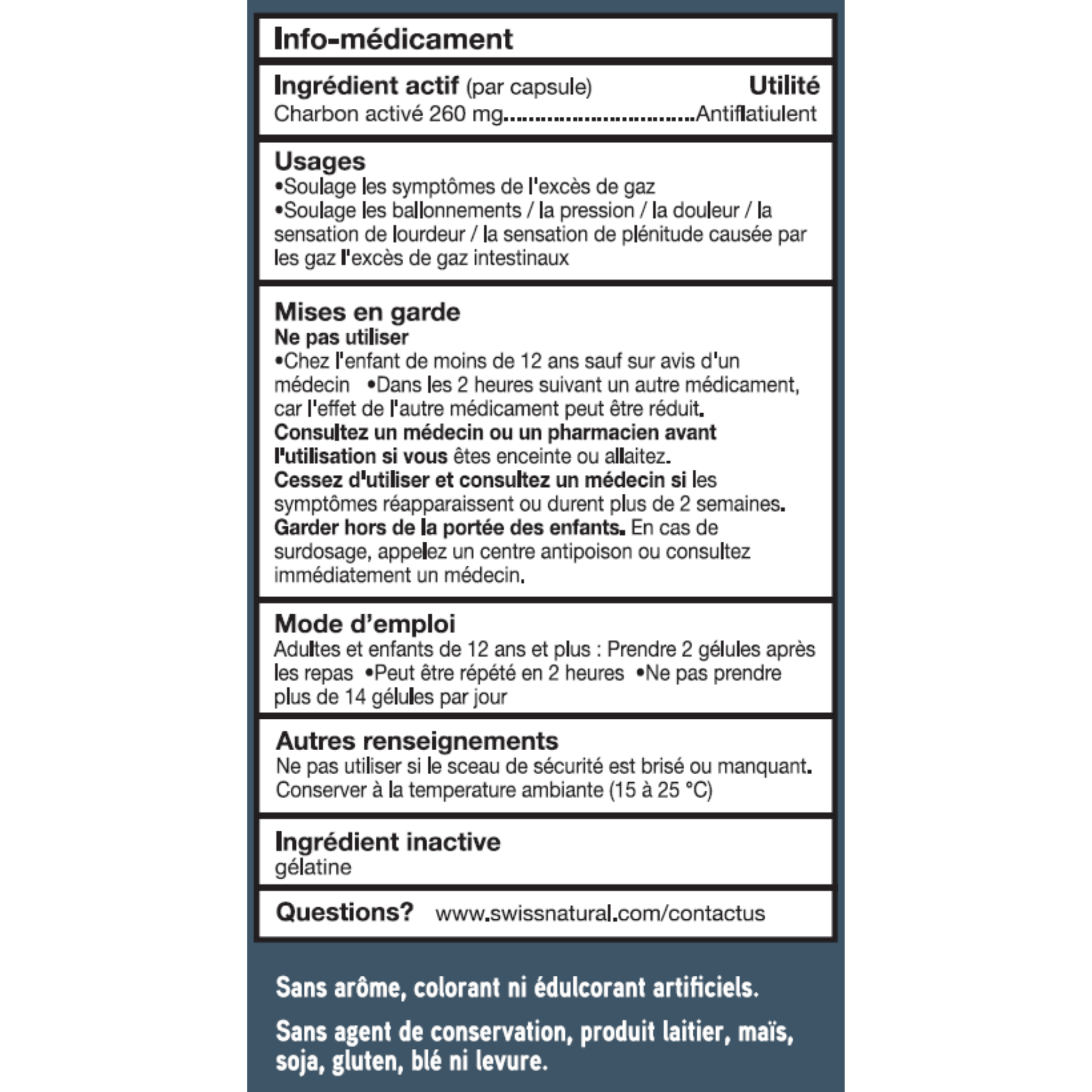 Activated Charcoal 260 mg 6