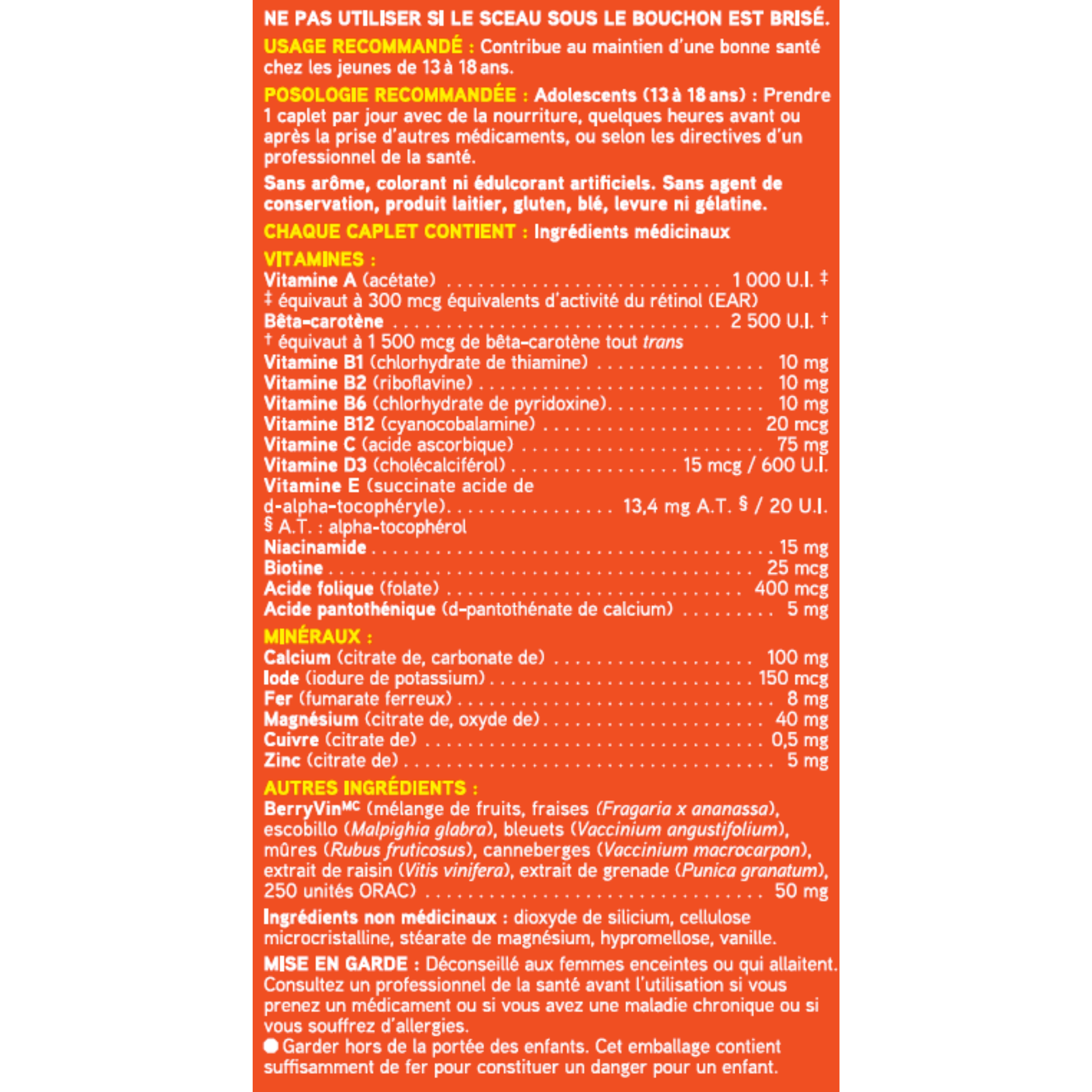 Total One Teen Multi Vitamin & Mineral 7